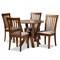 Baxton Studio Marian Modern and Contemporary Grey Fabric and Walnut Brown Finished Wood 5-Piece Dining Set 174-9879-10899-Zoro - alternate 1